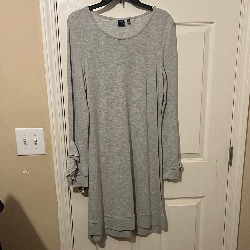 Kaari Blue Light Gray Long Sleeve Dress